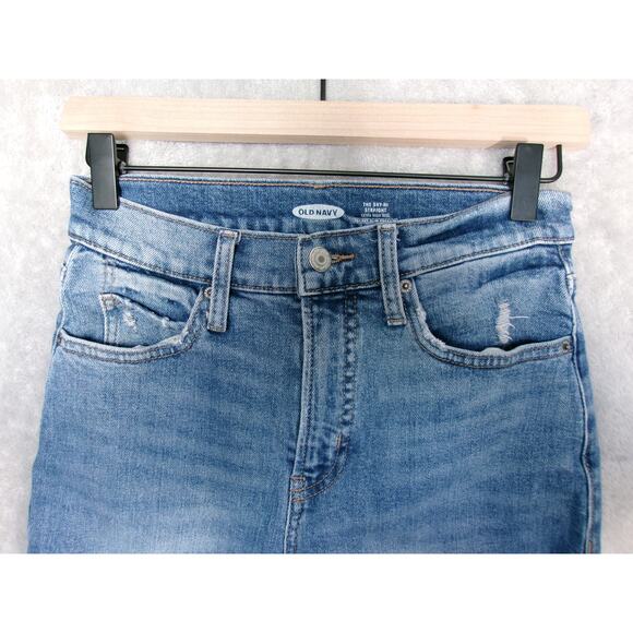 Old Navy Jeans Juniors 0 The Sky-Hi Straight Extra High Rise Secret-Slim Pockets - Picture 9 of 10